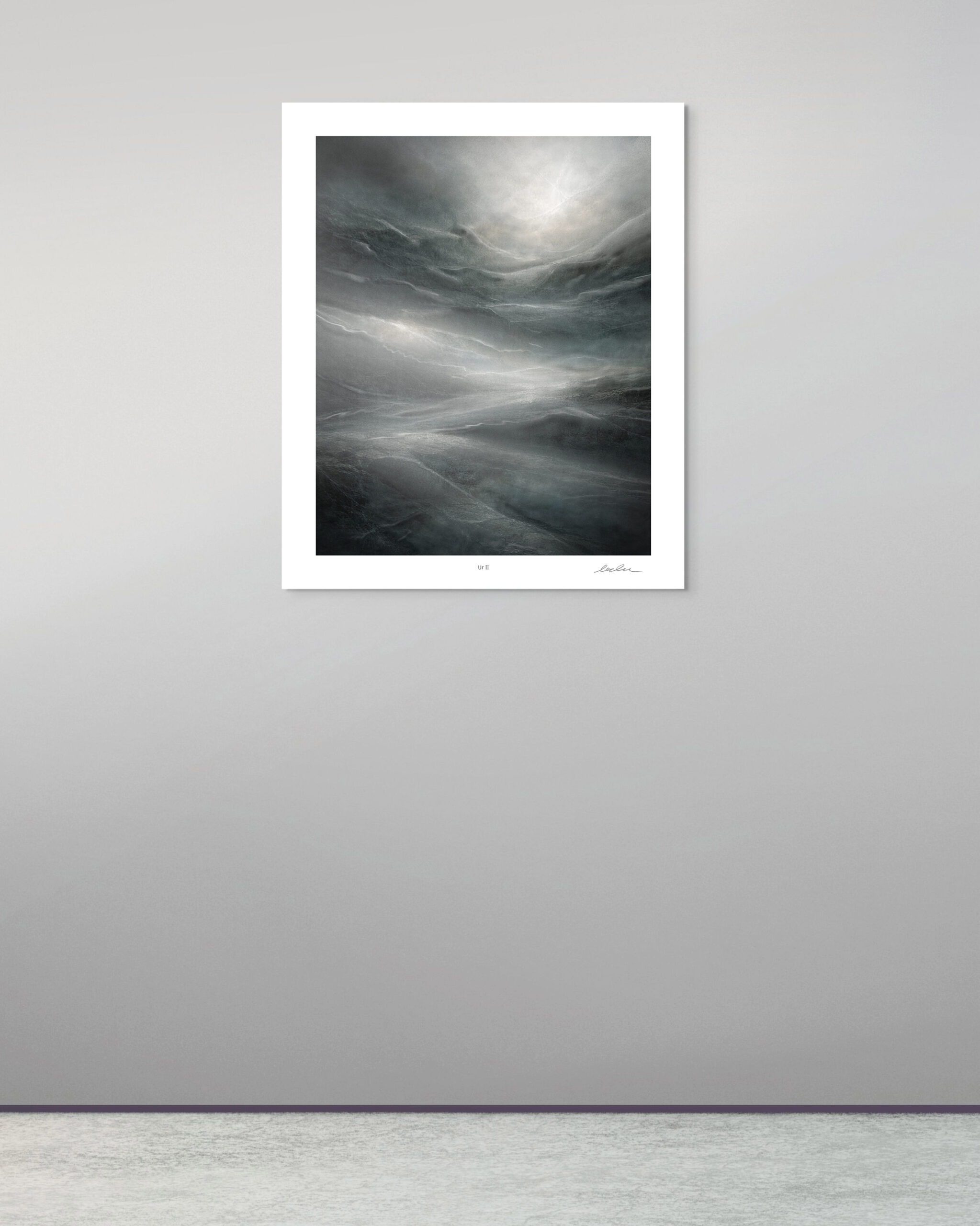 Ur II framed abstract artwork presented in a minimal interior setting