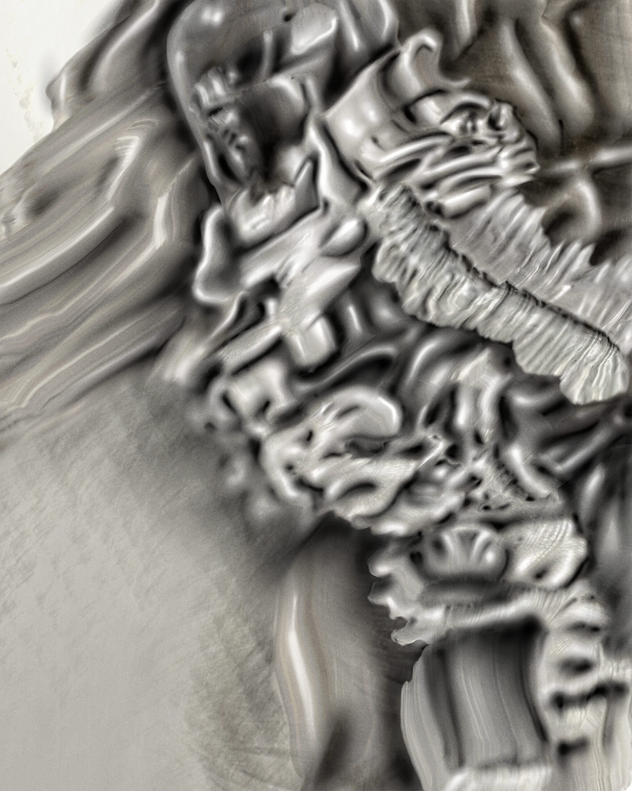 Digital Fragments 419 by Denis Leclerc – completed abstract digital artwork from the Ethereal Solid series.