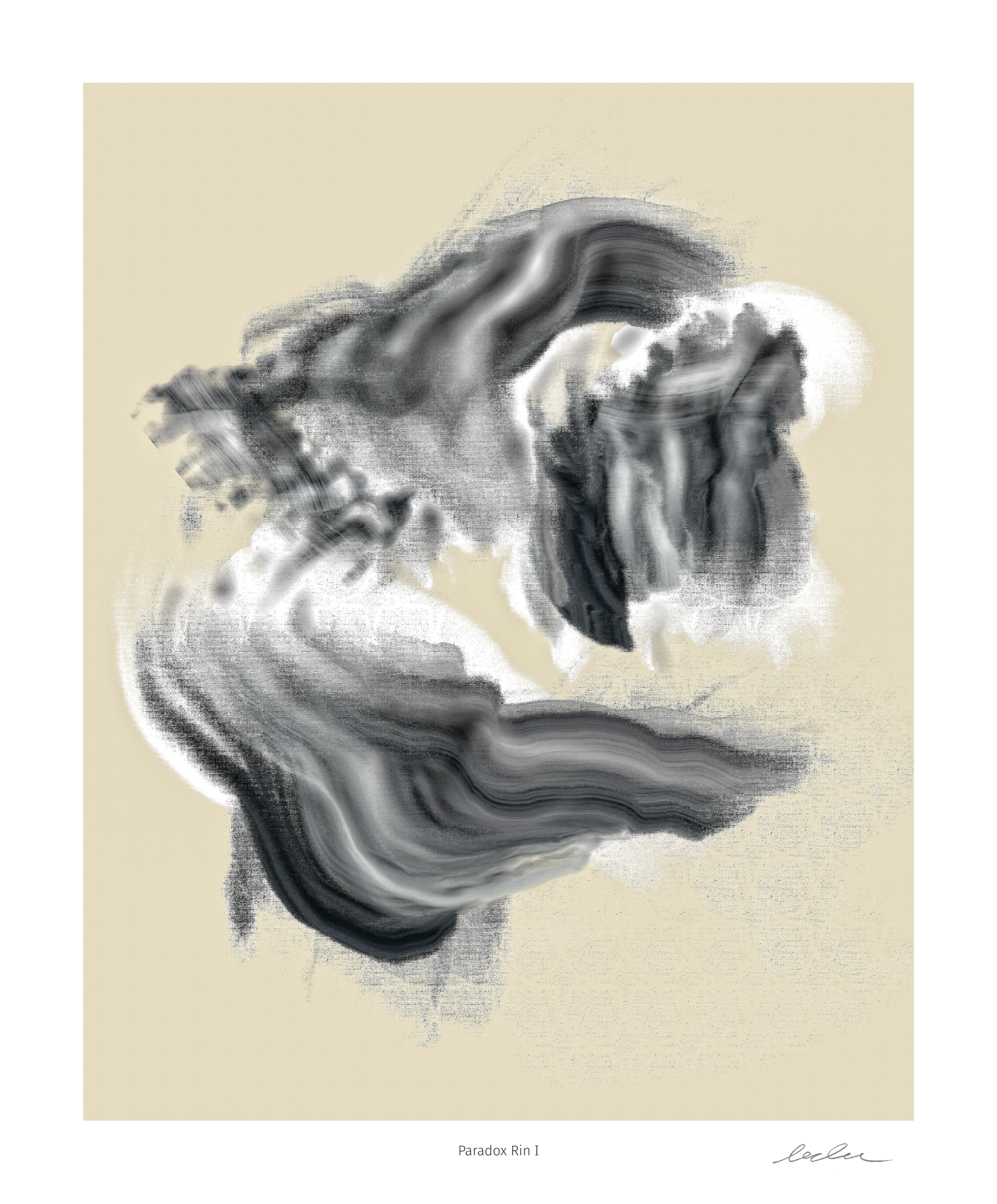 Paradox Rin I abstract digital artwork presented as a fine art print showing detailed texture and tonal composition