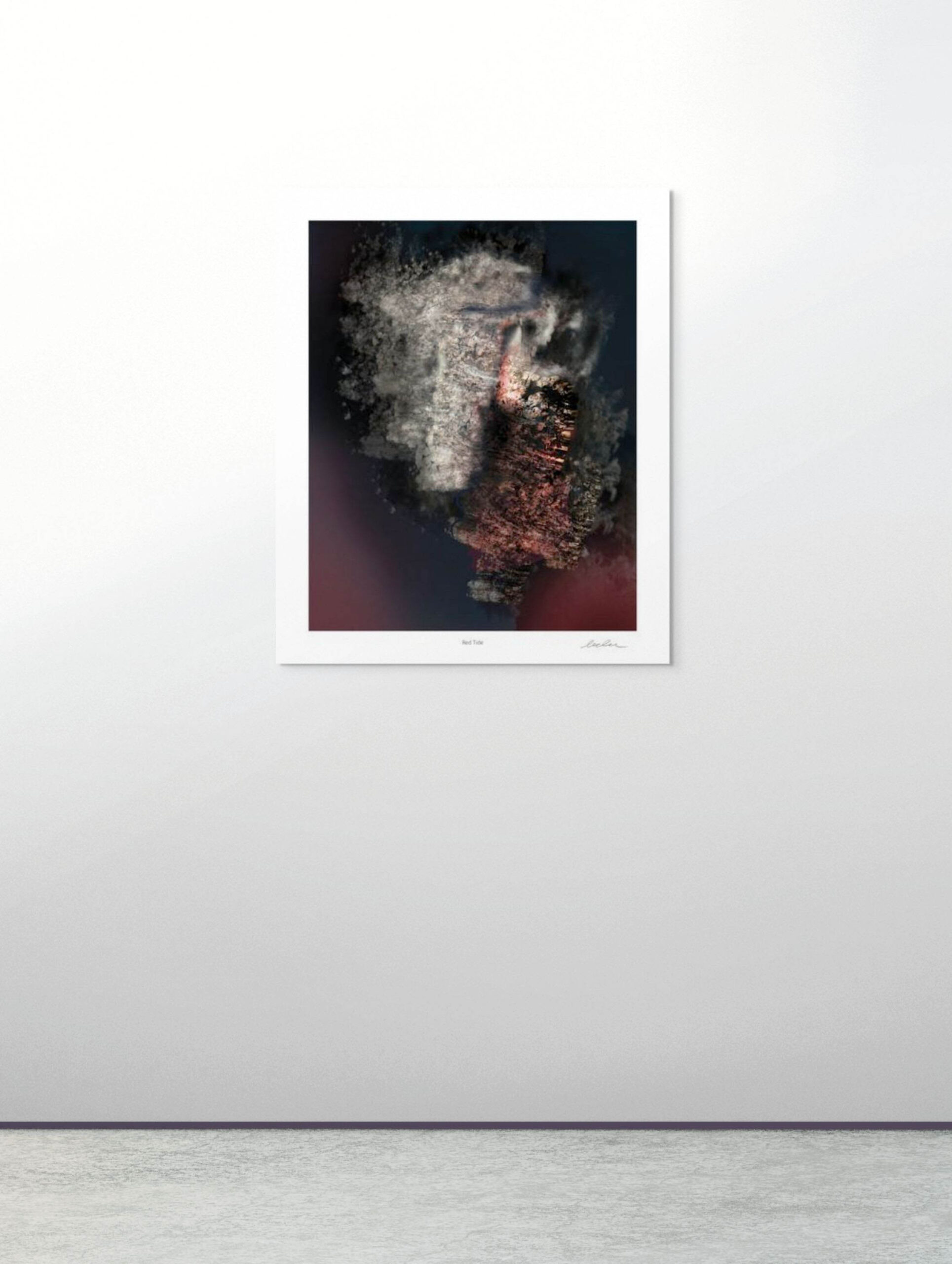 Red Tide by Denis Leclerc displayed as a limited edition fine art print on a gallery wall, emphasizing scale, presence, and material depth