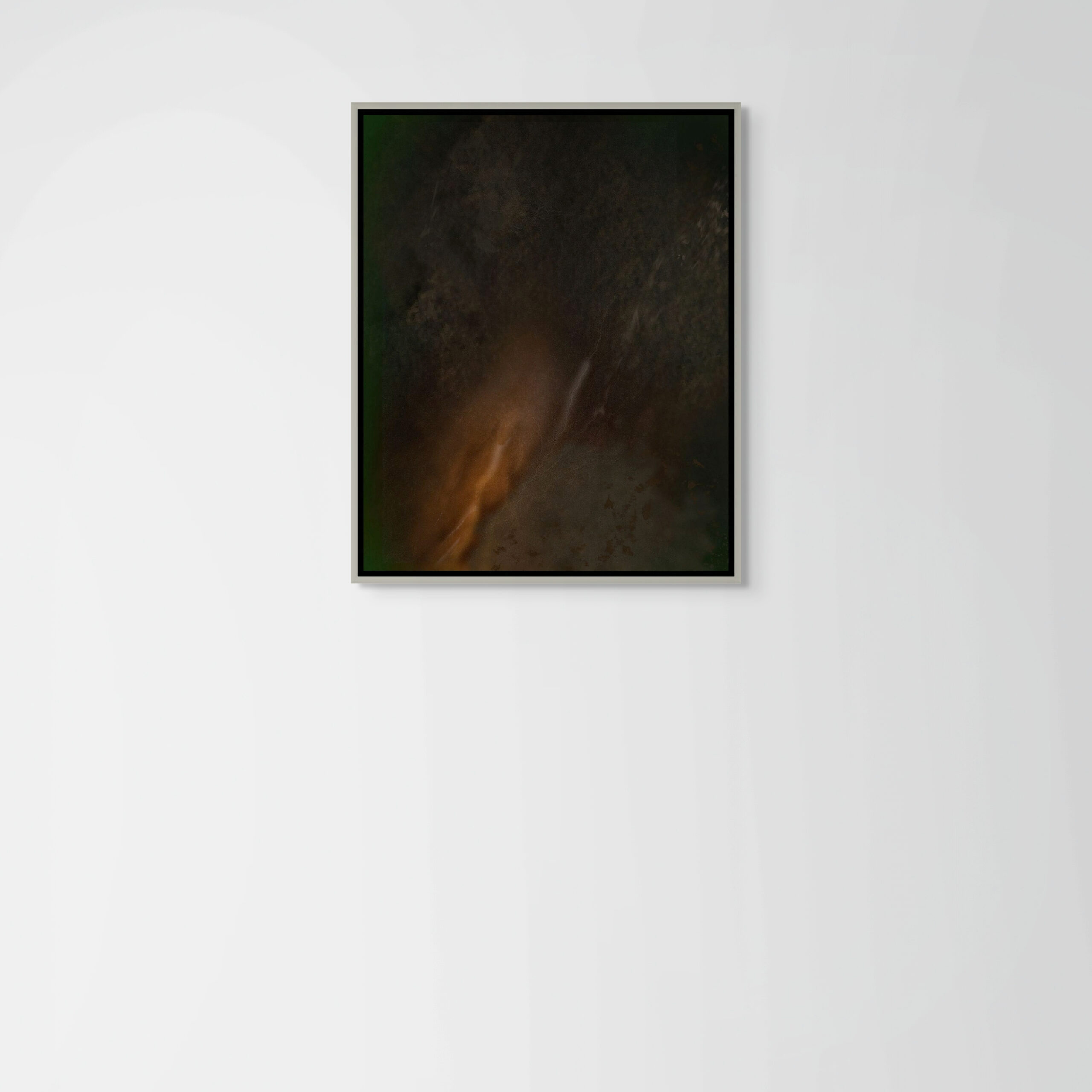 Subduction Bloom framed artwork on a white wall, minimalist presentation.